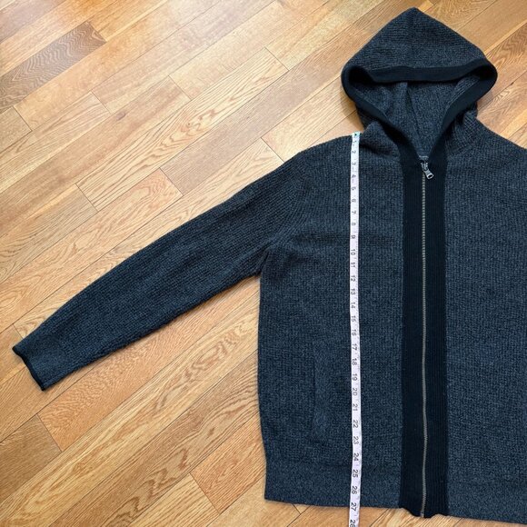 Banana Republic Italian Yarn Wool Nylon XL Sweater Hoodie Full Zip Knit - Picture 4 of 11